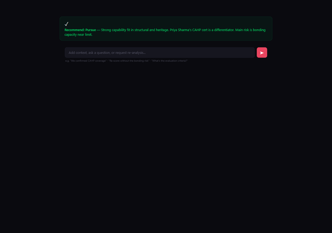 Chat interface with prompt input and recommendation